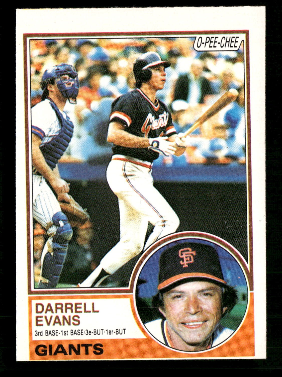 1983 O-Pee-Chee #329 Darrell Evans San Francisco Giants