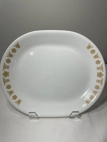 Vintage Corelle 12”  Butterfly Gold Oval Serving Platter EUC