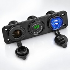 O47C Auto USB Steckdose Dual 12V/24V KFZ Ladeger&auml;t Zigarettenanz&uuml;nder LED Einbau