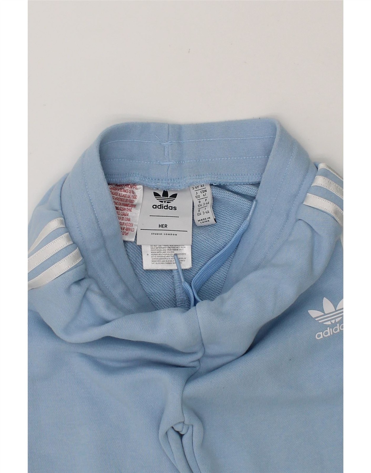 ADIDAS Girls Tracksuit Trousers Joggers 3-4 Years Blue Cotton N210 image 3