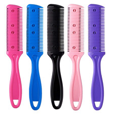5 Pack Razor Comb Hair Cutter Double Edge with Razors Slim Haircuts Tool