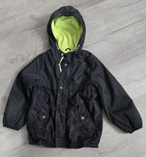 OshKosh B'gosh Boys Black Green Hooded Lined Basic Jacket 6 Polyester Zip