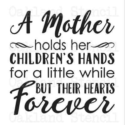 Mom STENCIL*A Mother holds her*12x12 for Signs Mother's Day Wood Canvas Fabric | eBay