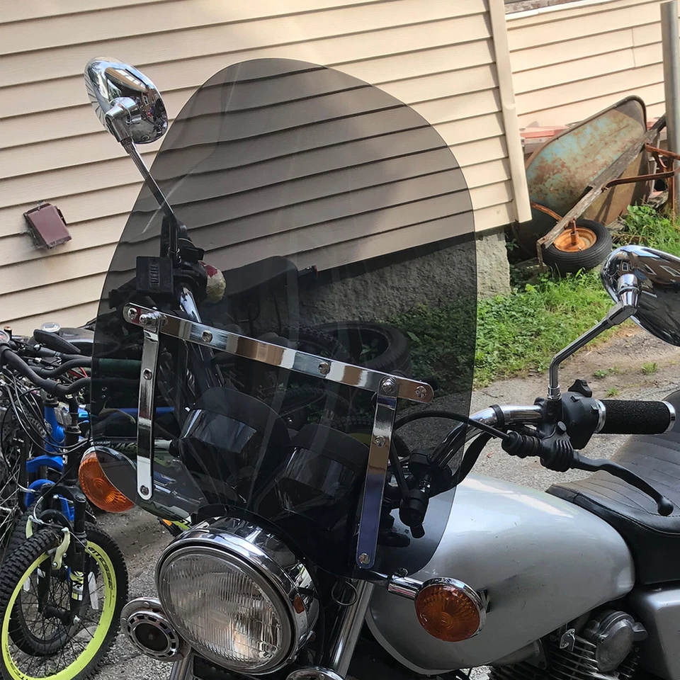 Parabrisas de humo 18"x16" 7/8" 1"" para Honda Shadow ACE 750 VT750C Foto 3 de 4