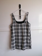 mango plaid pinafore dress