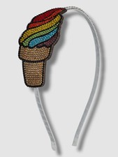 30 Bari Lynn Kids Girls Silver Rainbow Ice-Cream Embellished Hair Band Headband