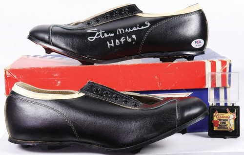 1950's Stan Musial "HOF 69" Signed Baseball Cleats With Original Box PSA DNA COA - Picture 2 of 11