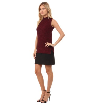 dark red jumper dress
