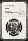 1966 SMS Kennedy Half Dollar certified MS 68 by NGC!