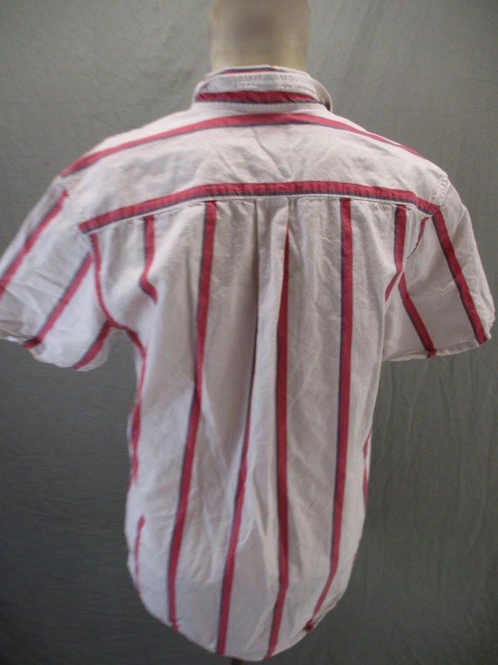 Camisa OBEY Talla M Para Mujer Rayas 100% Algodón Bolsillo Manga Corta Abotonada 184 Foto 4 de 4