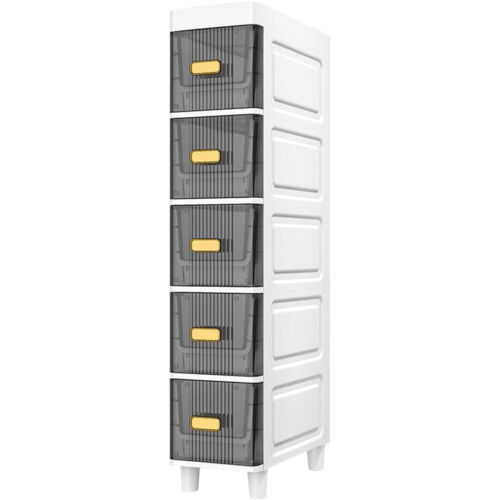 Narrow Toilet Drawer 4/5 Tier Bathroom Crevice Cabinet Restroom Storage Cabinet - Picture 16 of 18