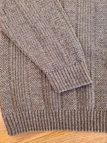 Oscar De La Renta Sweater Mens Size M Henley Crew Neck Long Sleeve Grunge NWT - Picture 7 of 8