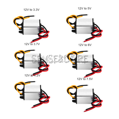 Waterproof DC-DC Car LED Converter Power Supply Module 12/24V to 12V to 3.3-7.5V