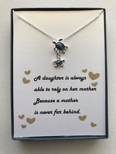 Mother and Daughter Turtle Pendant Necklace w/ love poem/Gift