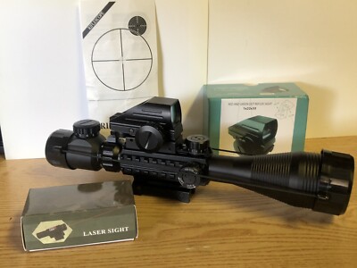Rifle Scope 4-12x50EG /1x12x33 Red&Green Dot Reflex Sight/Laser Sight