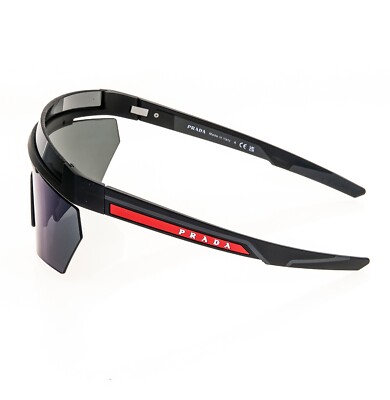 PRADA 01Y Linea Rossa IMPAVID Sunglasses Black Blue Shield