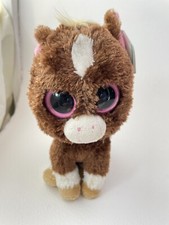 TY Beanie Boos - DAKOTA the Horse Solid Eye Color  Dark Brown with Tan Mane 