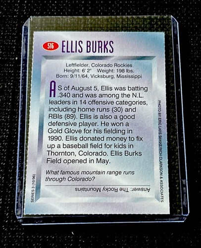 Ellis Burks Rare White Sox Sports Illustrated for Kids SI 1996 Colorado Rockies - Picture 2 of 2
