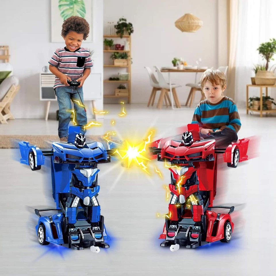 Remote Control Transform Robot Car Toy for Kids with Dazzling Light 360°Rotating - Image 4 of 4