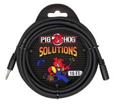 PIG HOG 10ft Headphone Extension Cable PVC - 3.5mmTRS F to 3.5mm TRS M 