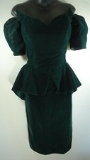 Dark Green Silk Velvet Evening Formal Prom Dress Custom REDUCED 35