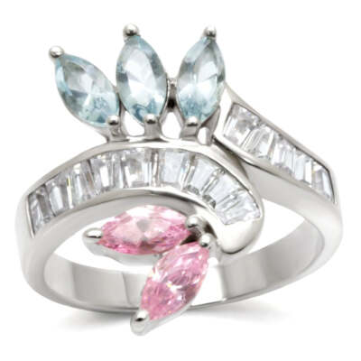 Marquise Silberring Blautopas Rosa Saphir Sterlingsilber cz Smaragd ct 2814