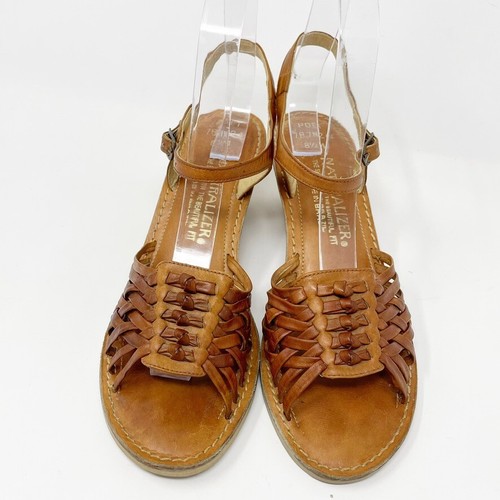 Naturalizer Womens Brown Leather Woven Cork Wedge Buckle Sandal, Size 8.5 - Picture 4 of 12