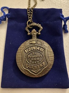 Police Protect And Serve Pocket Watch New And In Working Condition !!