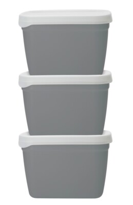 Natural Elements Eco Stapelbar Recycling Lebensmittel Behälter Set Groß 1,2L 3-teiliges Set