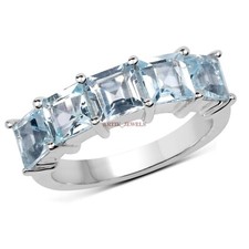 Natural Blue Topaz Gemstone with 925 Sterling Silver Ring for Women's 3982