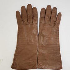 Vintage Womens Sz 6 3/4 gloves Geniune Calfskin Leather Dress