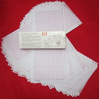 Lochzange+30 Lochkarten blanco 24` Rapport - SilverReed Empisal Strickmaschinen