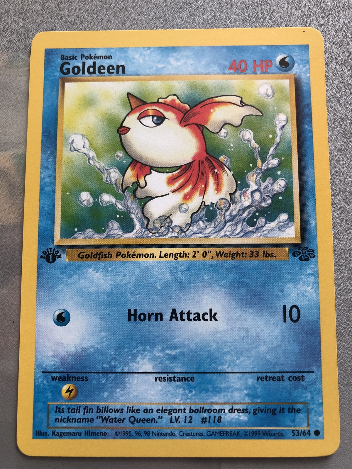 goldeen pokemon card First Edition 53/64 jungle NM