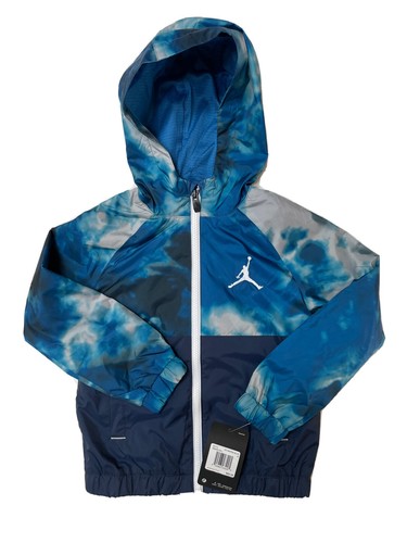 AIR JORDAN Boys Hooded Windbreaker Jacket Water Resistant Mesh Lined; Sizes 4, 5 - Picture 2 of 8