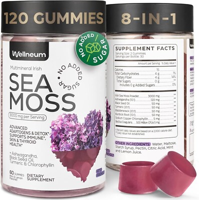 Sea Moss Gummies 3000 Mg - Supplement for Immunity..(Pack of 2)..  06/2026 *
