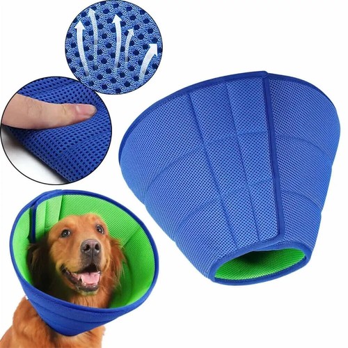 Pet Dog Cat Adjustable Elizabethan Collar Soft E Collar Cone Healing Recovery AU - Picture 3 of 22