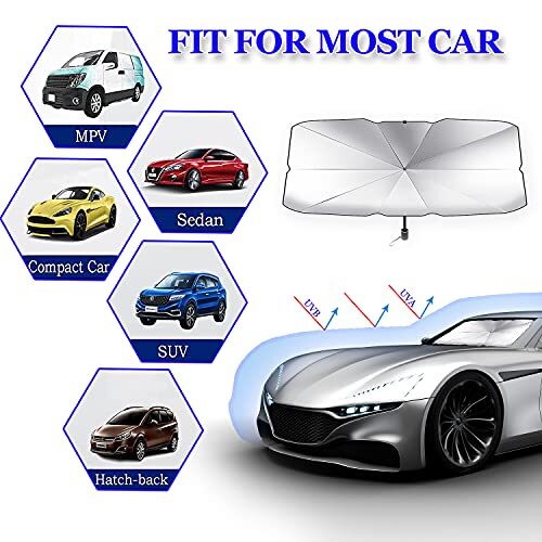 Ontel Brella Shield Analog Car Windshield Sun Shade Block UV Rays Model Larg for sale online eBay