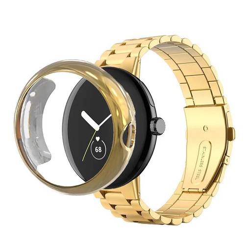 Pasek ze stali nierdzewnej + etui do Google Pixel Watch 1 2 metalowy pasek wymienny - Zdjęcie 12 z 16