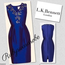 L K Bennett ‘Sella’ blue Occasion Evening Party dress UK 8