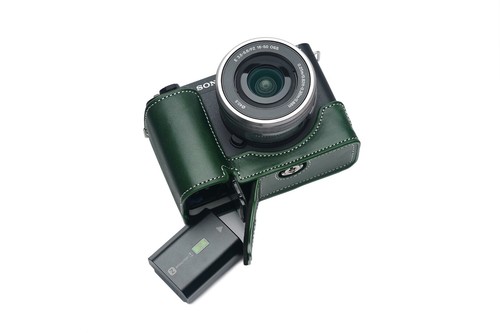 Genuine Real Leather Half Camera Case Bag Cover for Sony ZV-E1 ZVE1 - Picture 4 of 35