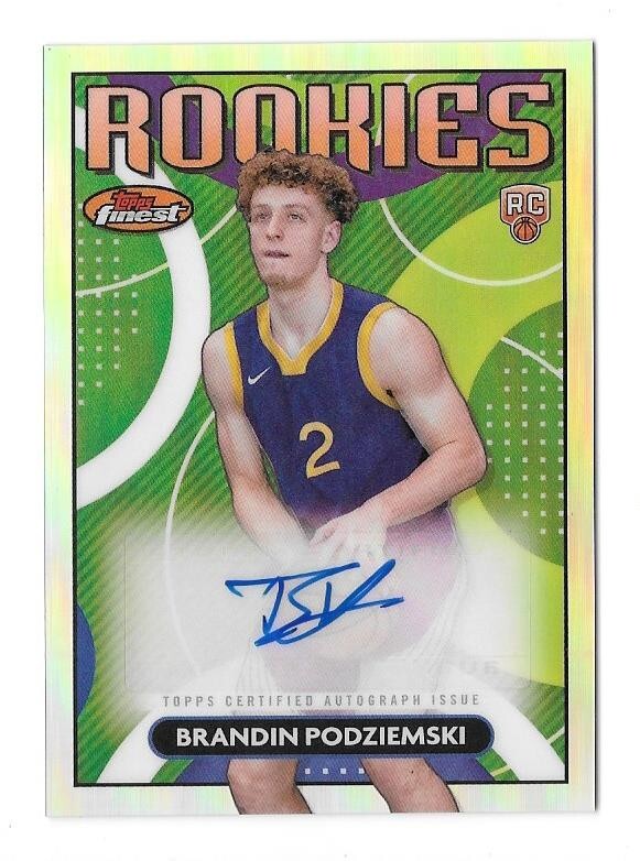2023-24 FINEST RC #RFA-BP BRANDIN PODZIEMSKI AUTO REFRACTOR ROOKIE CARD,WARRIORS