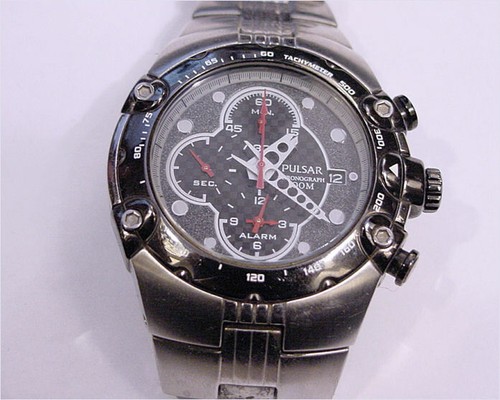 Pulsar Alarm Chronograph 7T62-X138 Black Dial Stainless steel C\u0026B  Wristwatch | eBay