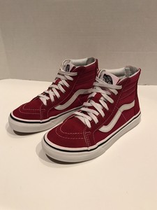 Vans Sk8 Hi Tops Kids Tamanho 1.0 - Vermelho/branco (721454) (C1) | eBay