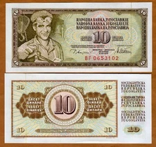 Yugoslavia, 10 Dinara, 1978, P-87a, UNC Steelworker 