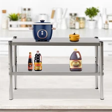 Stainless Steel Work Table Food Prep Shelf Station Commercial Kitchen Restaurant