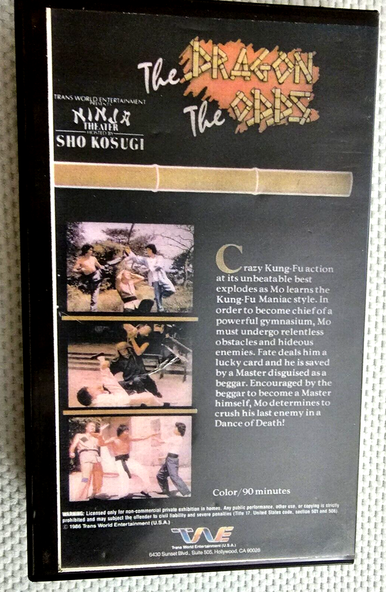The Dragon The Odds Sho Kosugi VHS Ninja Theater Kung Fu RARE 1986