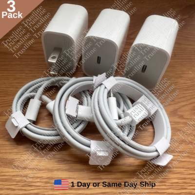 3Pack New USB C Super Fast Charger For iPhone 14 13 12 11 8 Type C Adapter Cable