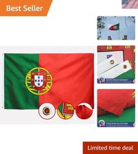 Vibrant Double-Sided 3x5 Portugal Flag - Embroidered Heavy-Duty Nylon Quality