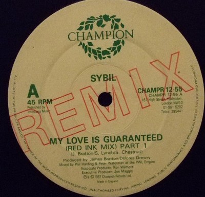 Sybil - My Love Is Guaranteed Remix - Used Vinyl Record 12 - 32 - D5628z