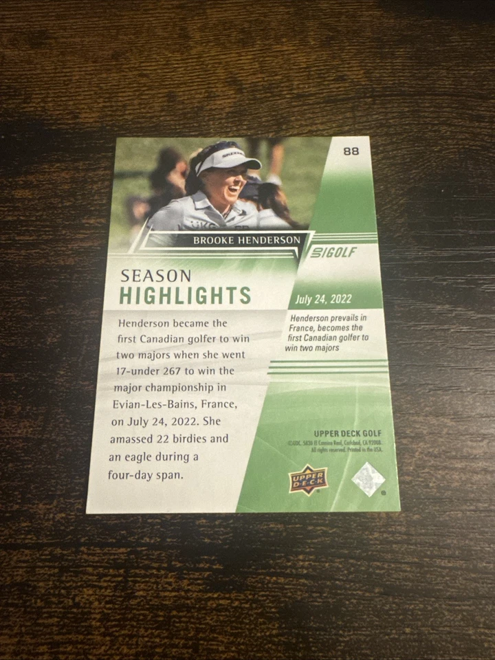 2024 Upper Deck Golf Card Brooke Henderson Signed Autograph Lpga Canada - Image 4 of 4